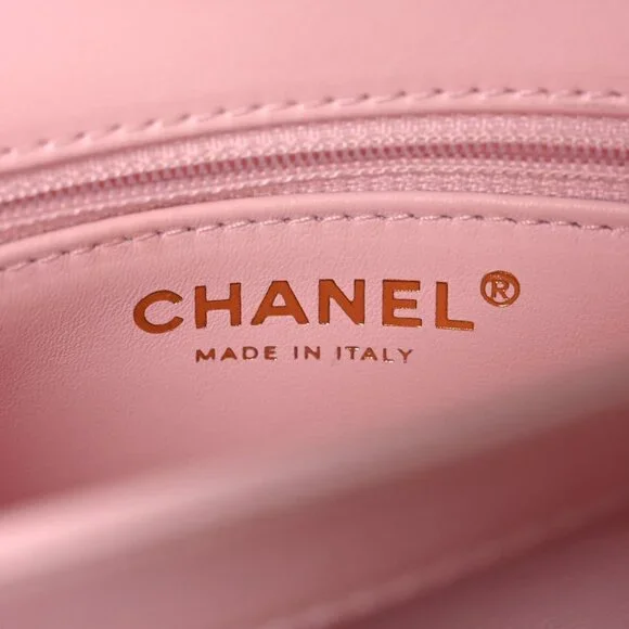 Authentic CHANEL Trendy Lambskin Quilted Small CC Dual Handle Flap Bag Pink Tote - Picture 7 of 13